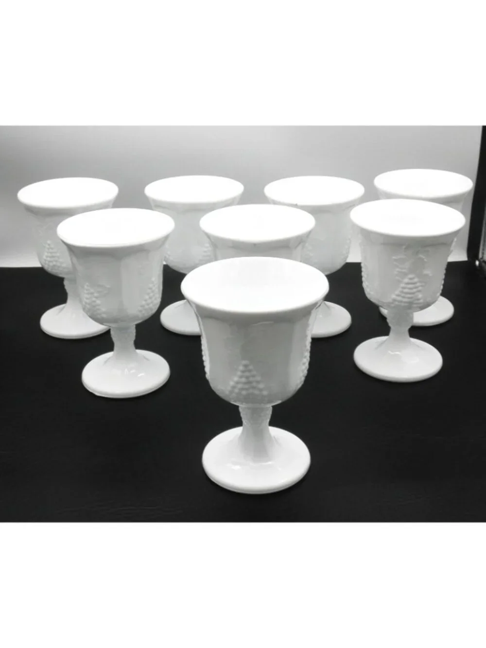 Harvest Milk Glass by Colony Pattern COLHAR 8 oz. Water Goblets Set of 8